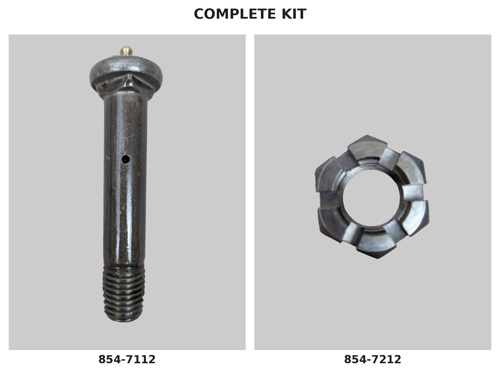 TRP Trailer Equalizer Center Bolt & Castle Nut Kit — 7/8"-9 x 4.62" Wet/Greaseable (FA-7-1-0 + FA-6-3)