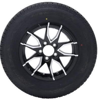 Taskmaster Trinity Fork Aluminum 15" Wheel with 6-Ply Rambler Trailer Tire ST205/75R15C