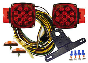 Submersible Clamshell LED Trailer Light Kit / Marine Deluxe Boat Trailer Light Kit for Over 80