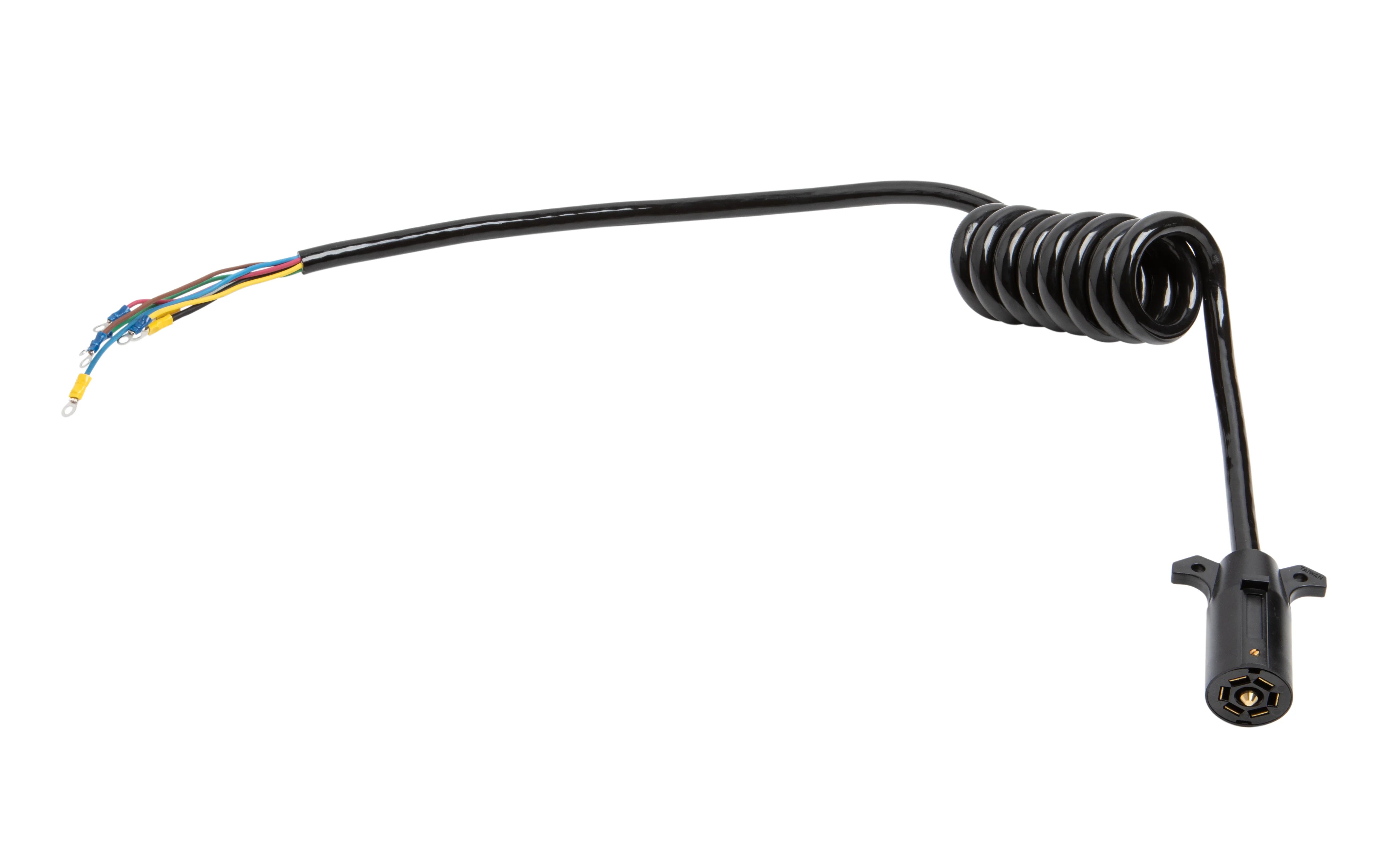 HitchCoil 7-Way, RV-Style Connector w/ 6' Long Coiled Cable - Trailer End 102-5