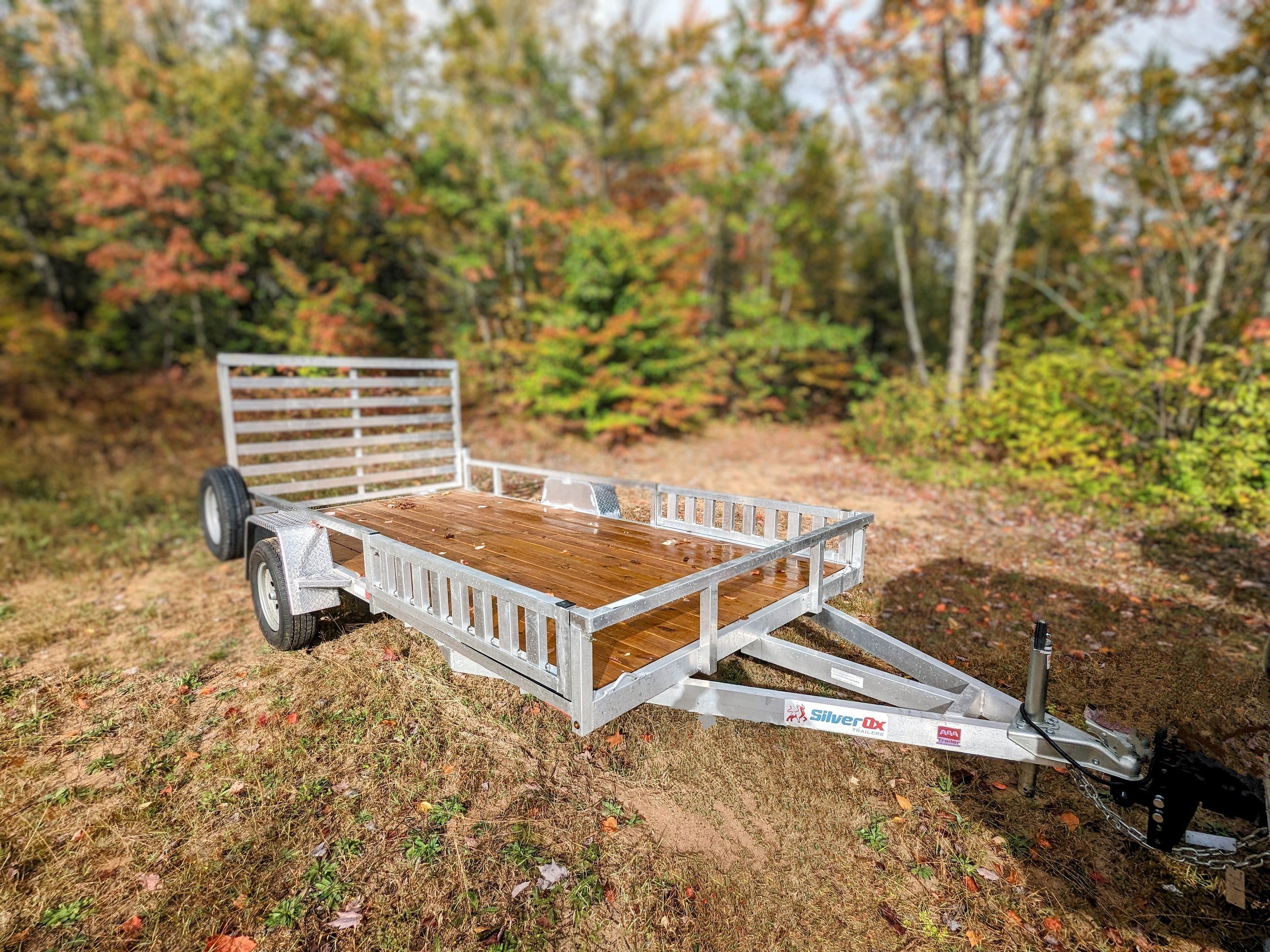 Silver Ox 7x14 Single Axle Aluminum Utility Trailer with ATV Side Ramps