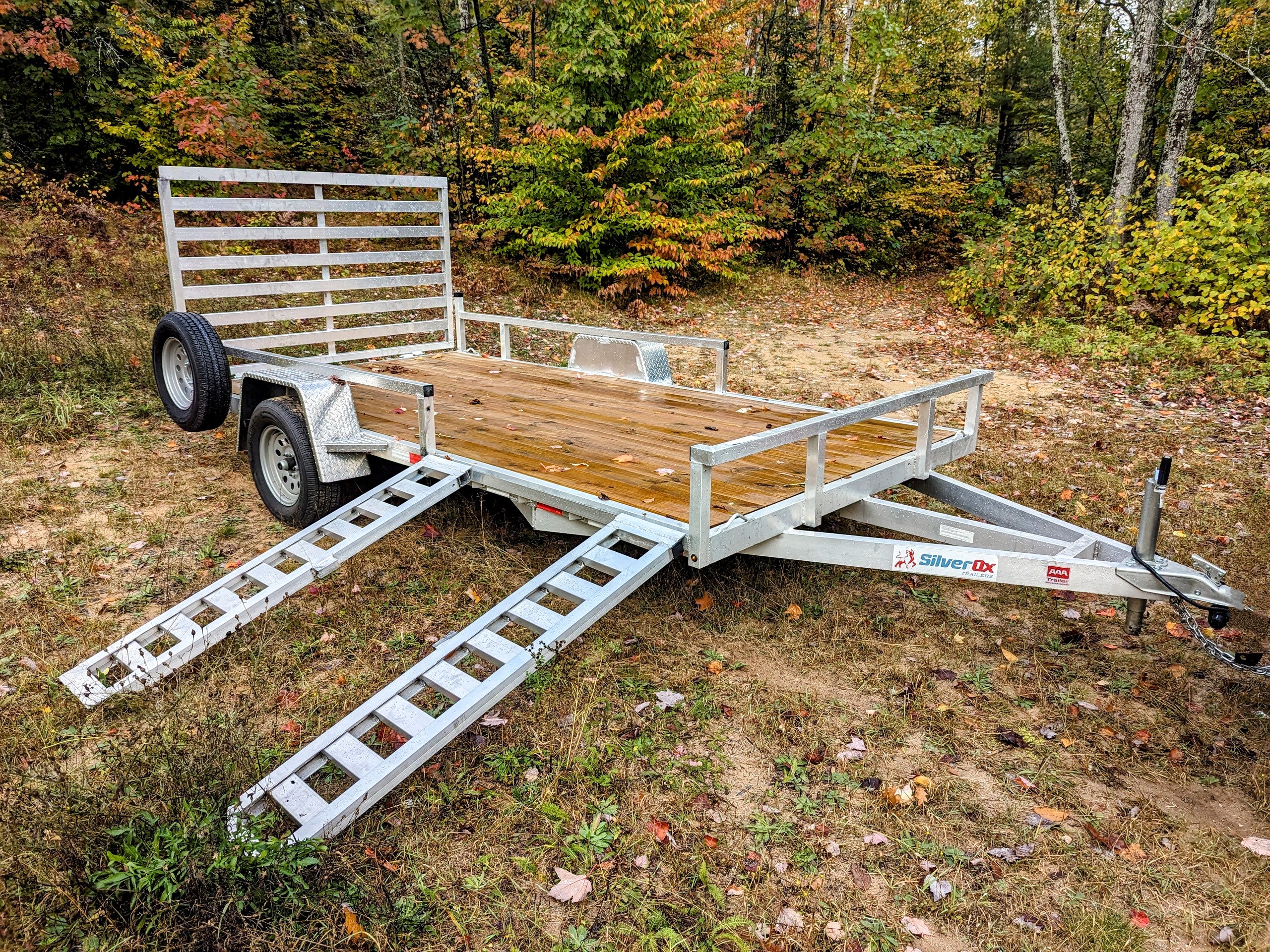 Silver Ox 7x14 Single Axle Aluminum Utility Trailer with ATV Side Ramps