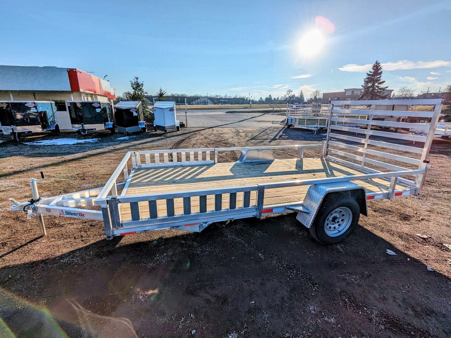 Silver Ox 7x14 Single Axle Aluminum Utility Trailer with ATV Side Ramps