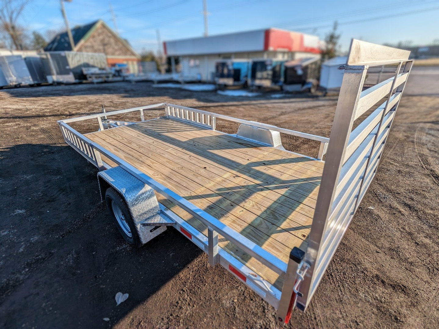 Silver Ox 7x14 Single Axle Aluminum Utility Trailer with ATV Side Ramps