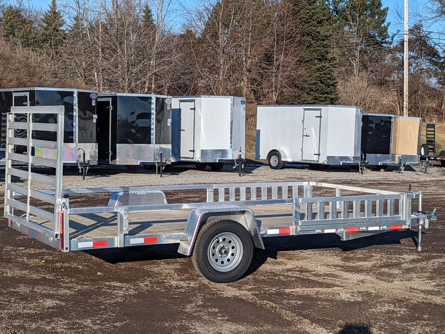 Silver Ox 7x14 Single Axle Aluminum Utility Trailer with ATV Side Ramps