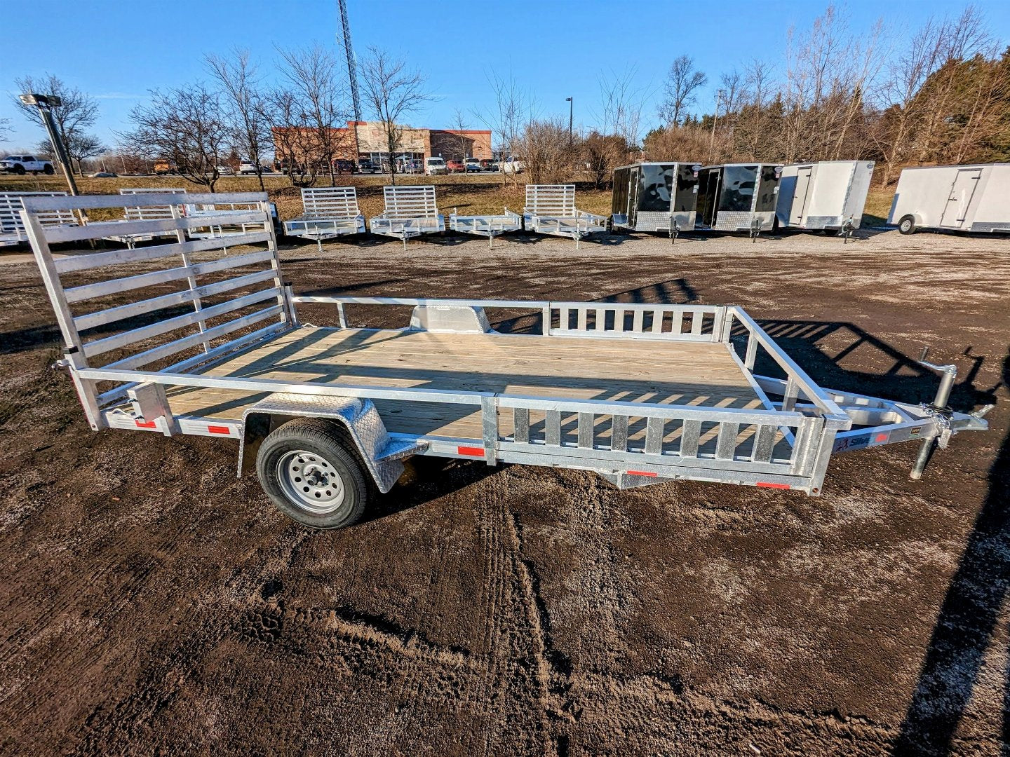 Silver Ox 7x14 Single Axle Aluminum Utility Trailer with ATV Side Ramps