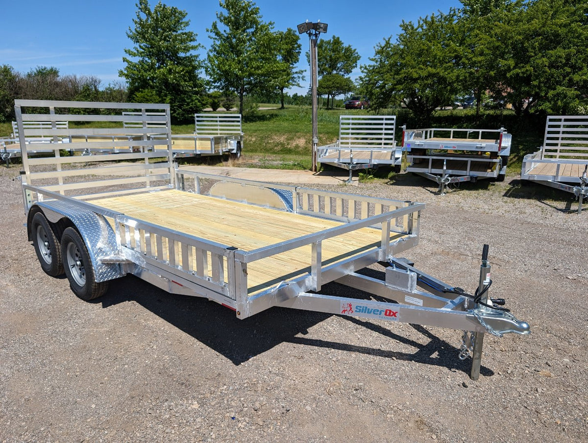 Silver Ox 7x14 Tandem Axle Aluminum Utility Trailer with ATV Ramps