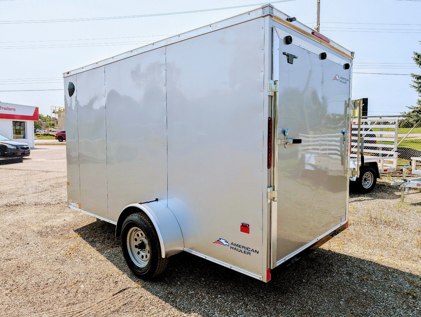 American Hauler 6x12 Enclosed Cargo Trailer w Ramp Door - Silver- Stock# 21839