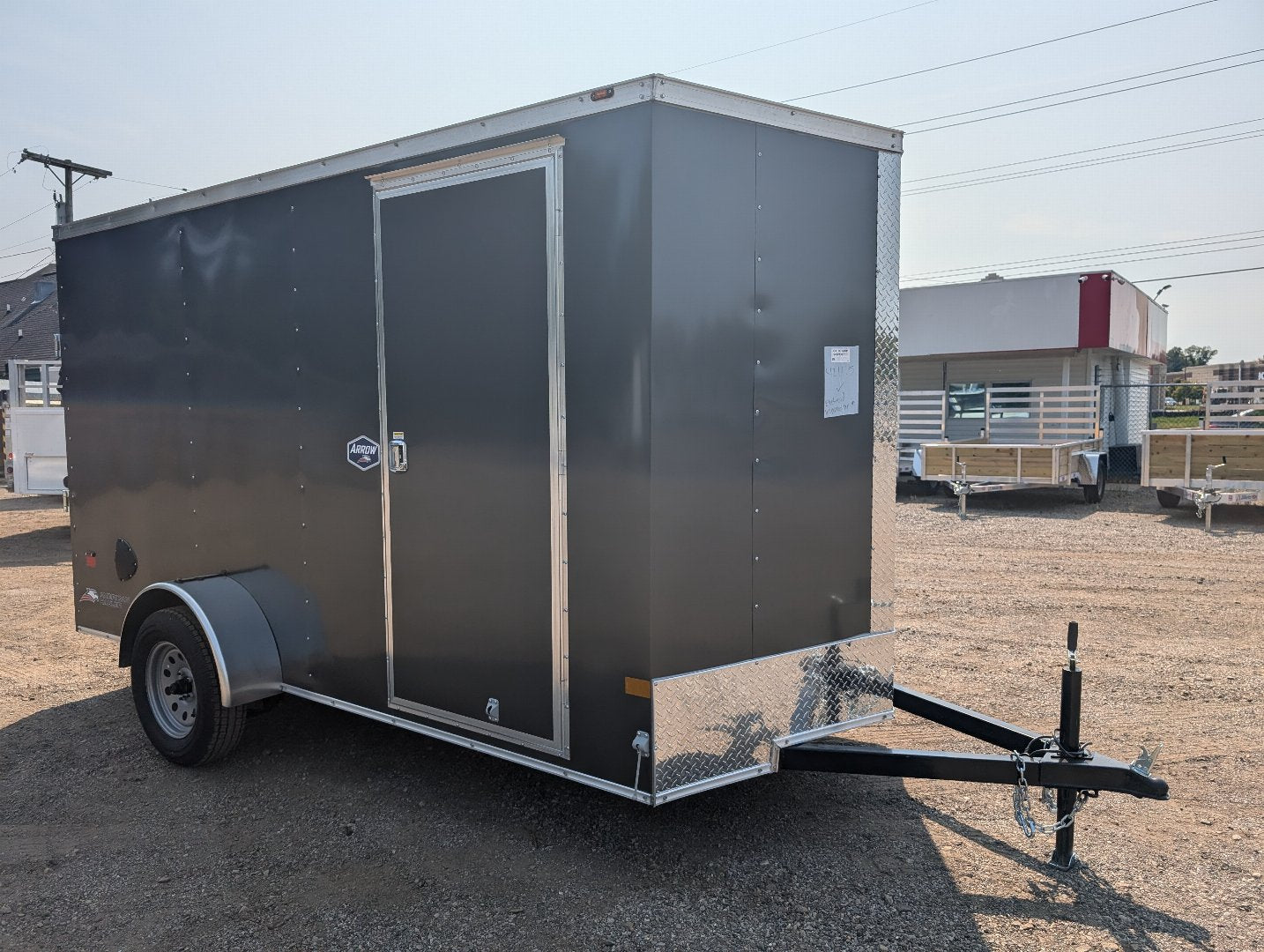 American Hauler 6x12 Enclosed Cargo Trailer w Ramp Door - Charcoal - Stock# 21115