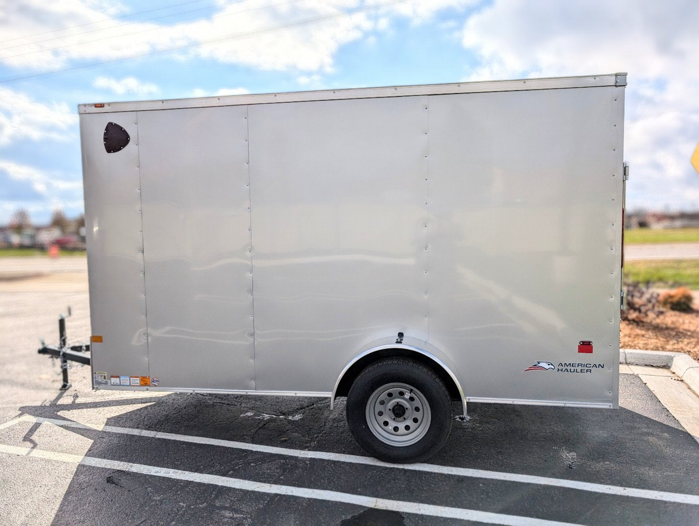 American Hauler 6x12 Enclosed Cargo Trailer w Ramp Door - Silver- Stock# 21831