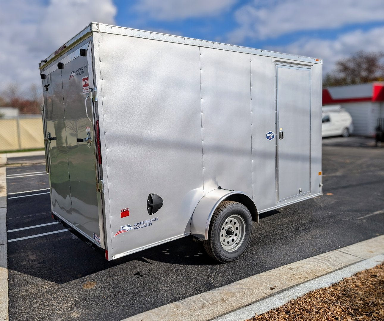 American Hauler 6x12 Enclosed Cargo Trailer w Ramp Door - Silver- Stock# 21831