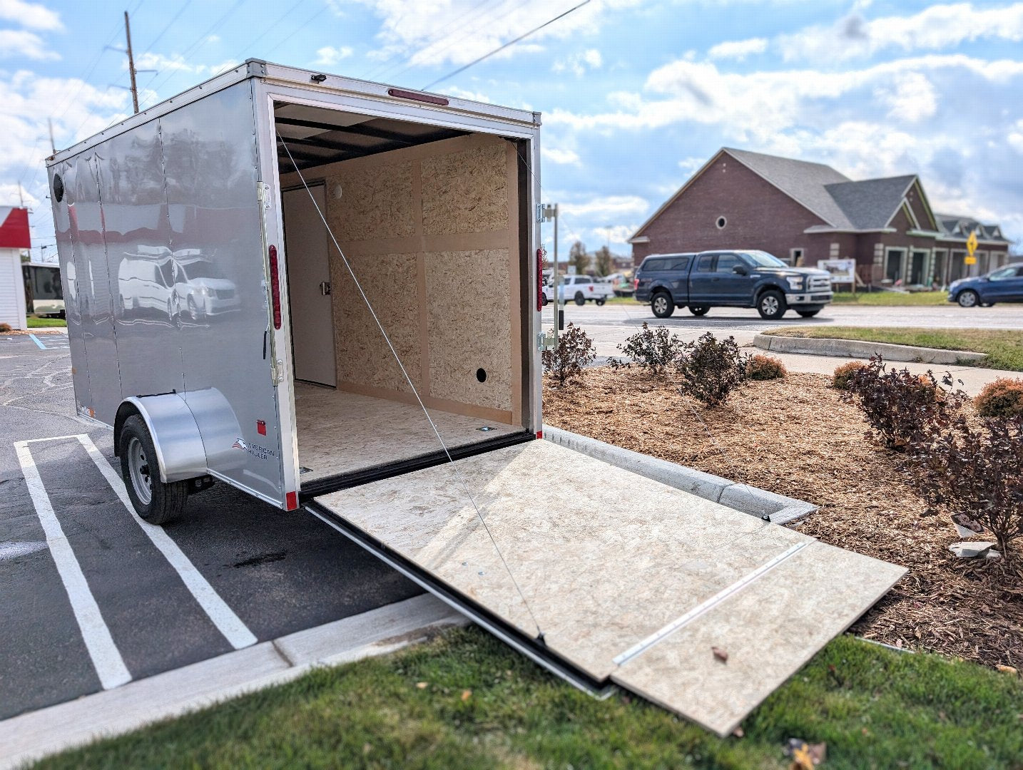 American Hauler 6x12 Enclosed Cargo Trailer w Ramp Door - Silver- Stock# 21831