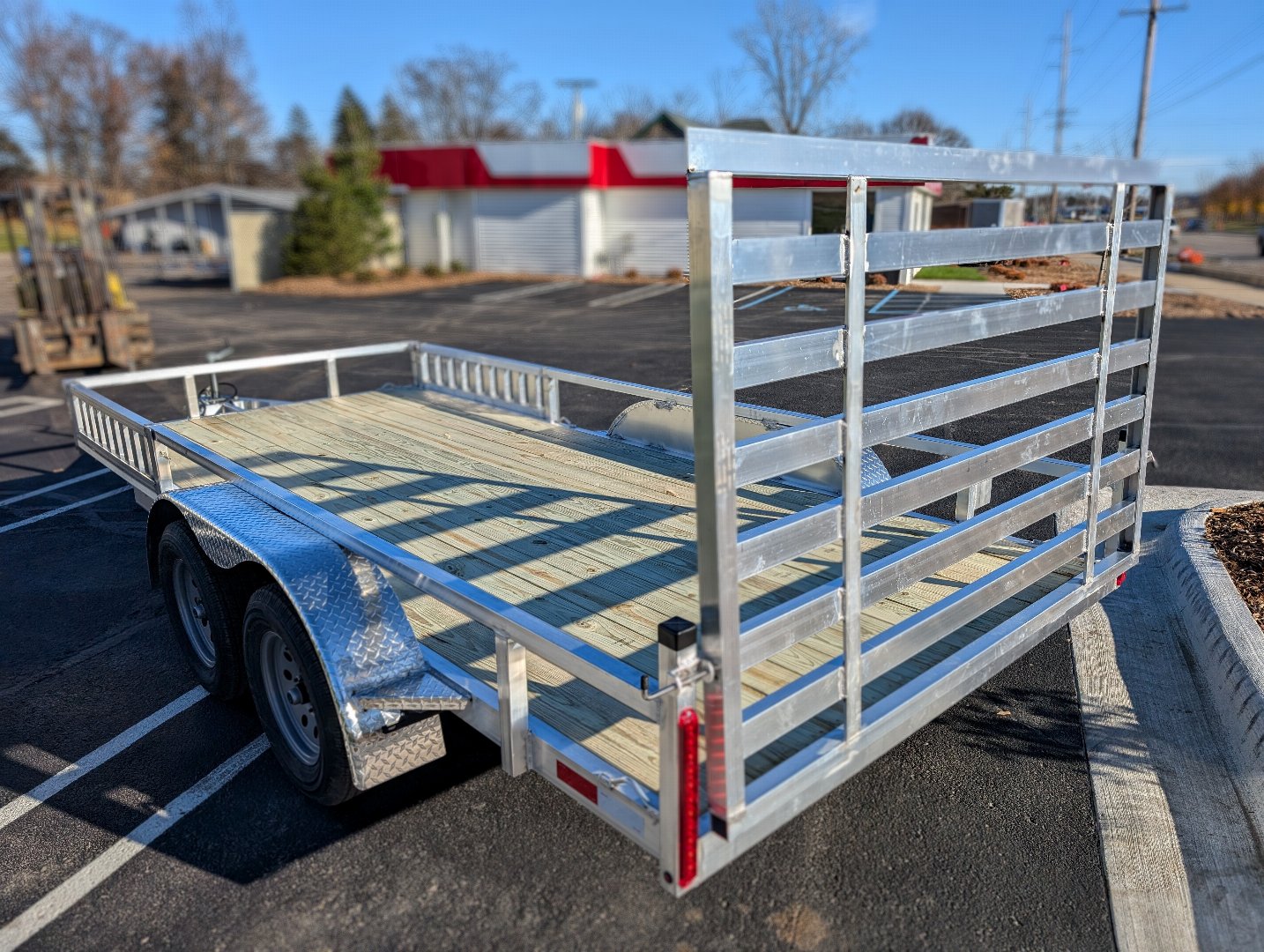 Silver Ox 7x16 Tandem Axle Aluminum Utility Trailer with Side Ramps