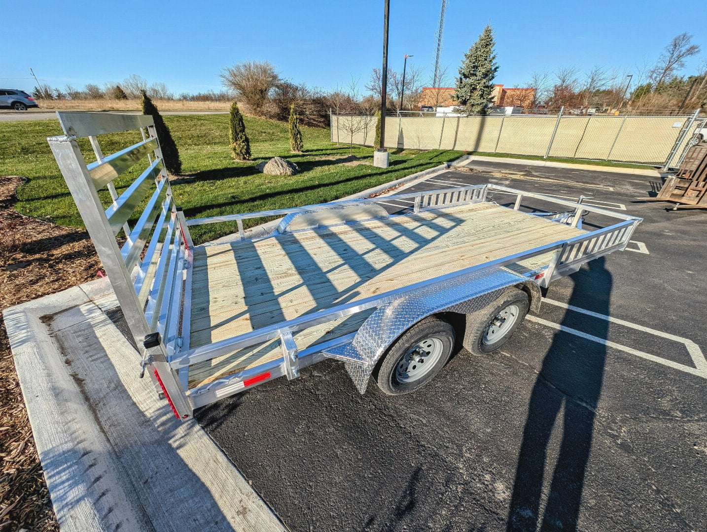 Silver Ox 7x16 Tandem Axle Aluminum Utility Trailer with Side Ramps