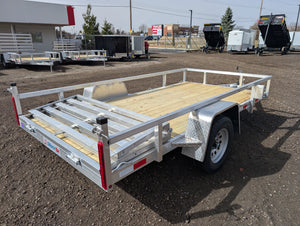 Silver Ox 6x12 Single Axle Aluminum Utility Trailer with Bi Fold Gate