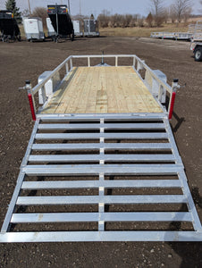 Silver Ox 6x12 Single Axle Aluminum Utility Trailer with Bi Fold Gate