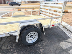 Silver Ox 6x12 Single Axle Aluminum Utility Trailer with Bi Fold Gate