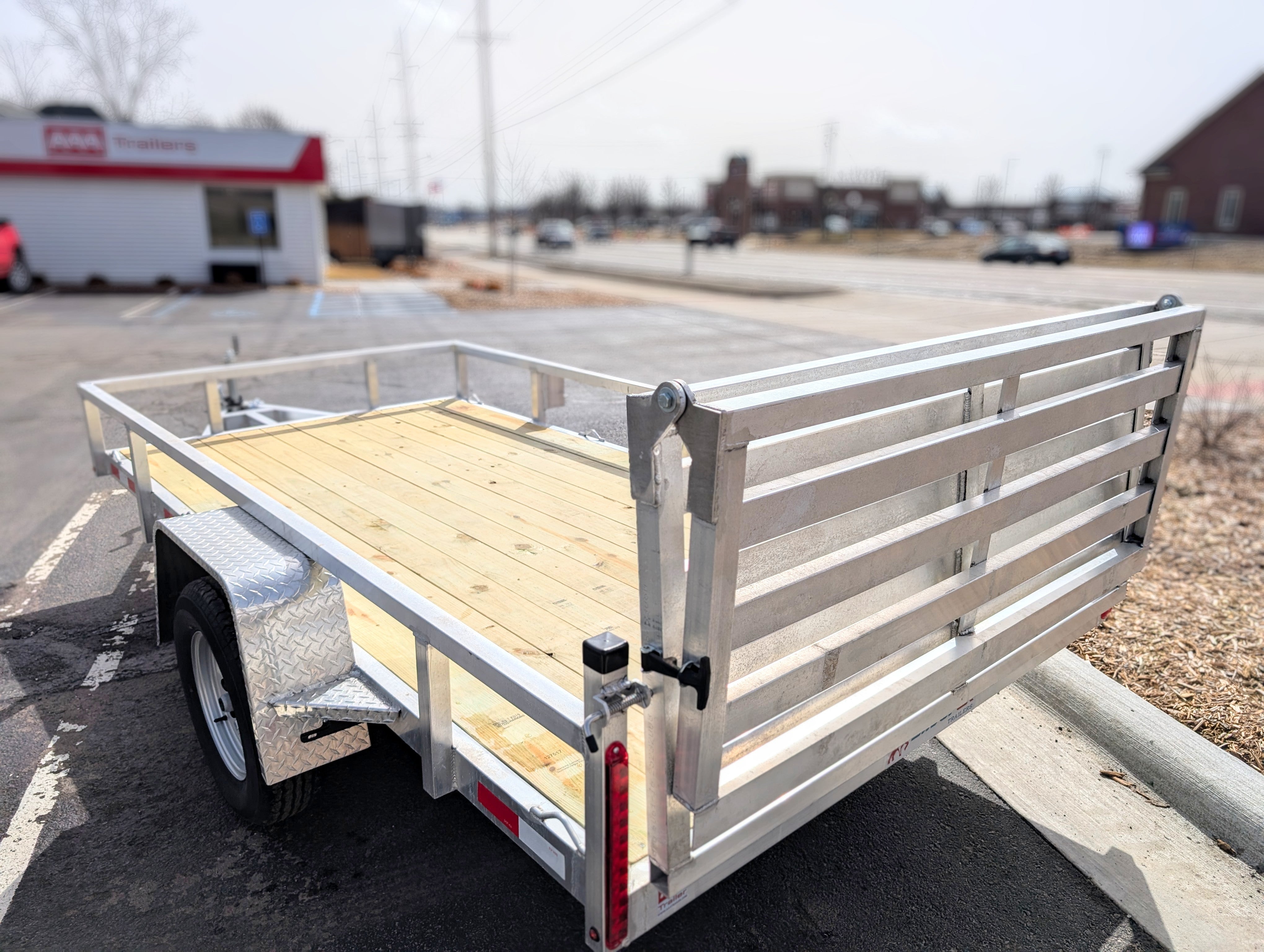 Silver Ox 6x12 Single Axle Aluminum Utility Trailer with Bi Fold Gate