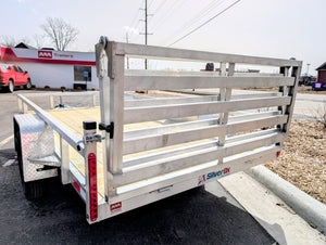 Silver Ox 6x12 Single Axle Aluminum Utility Trailer with Bi Fold Gate