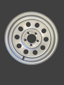 Silver Mod Steel Rim 15x5, 5x4.5 bolt pattern