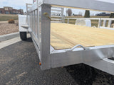 Silver Ox 7x14 Single Axle Aluminum Utility Trailer with Side Loading Ramps and Folding Gate
