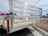 Silver Ox 7x14 Single Axle Aluminum Utility Trailer with Side Loading Ramps and Folding Gate