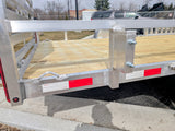 Silver Ox 7x14 Single Axle Aluminum Utility Trailer with Side Loading Ramps and Folding Gate