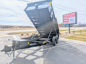 Griffin 7X14 Tandem Dump Trailer with Tarp Kit, Battery Charger, Drop Leg Jack