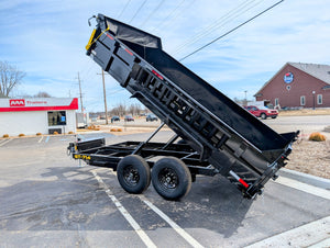 Griffin 7X14 Tandem Dump Trailer with Tarp Kit, Battery Charger, Drop Leg Jack
