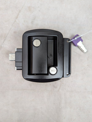 Global Link RV Entry Door Locking Latch Kit - Black - Aluminum