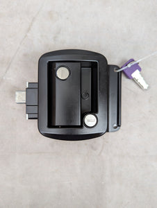 Global Link RV Entry Door Locking Latch Kit - Black - Aluminum