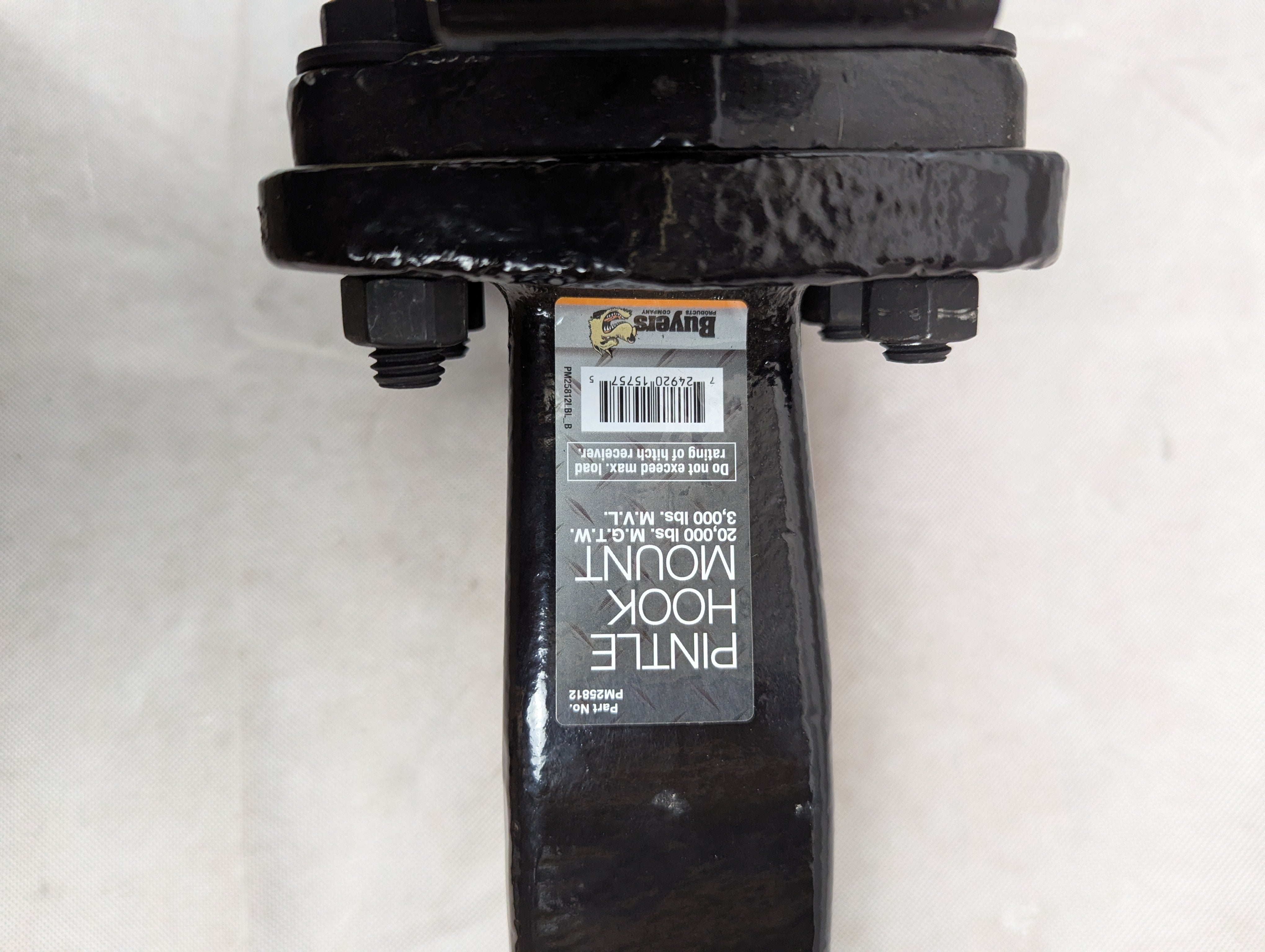 8-Ton Pintle Hitch with 2 5/16" Chrome Ball 10055 with Mounting Plate PM25812 - 2 1/2 shank