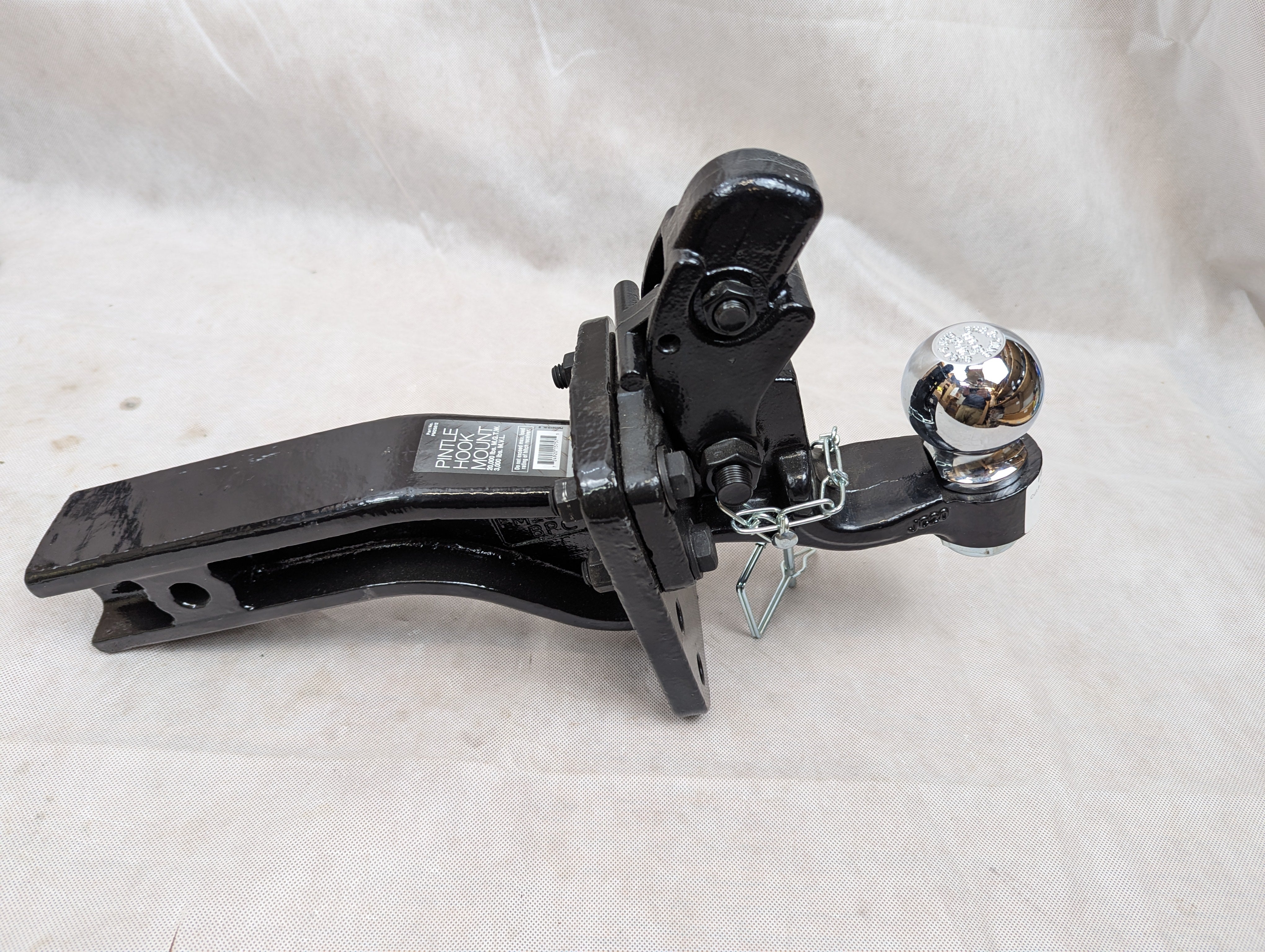 8-Ton Pintle Hitch with 2 5/16" Chrome Ball 10055 with Mounting Plate PM25812 - 2 1/2 shank