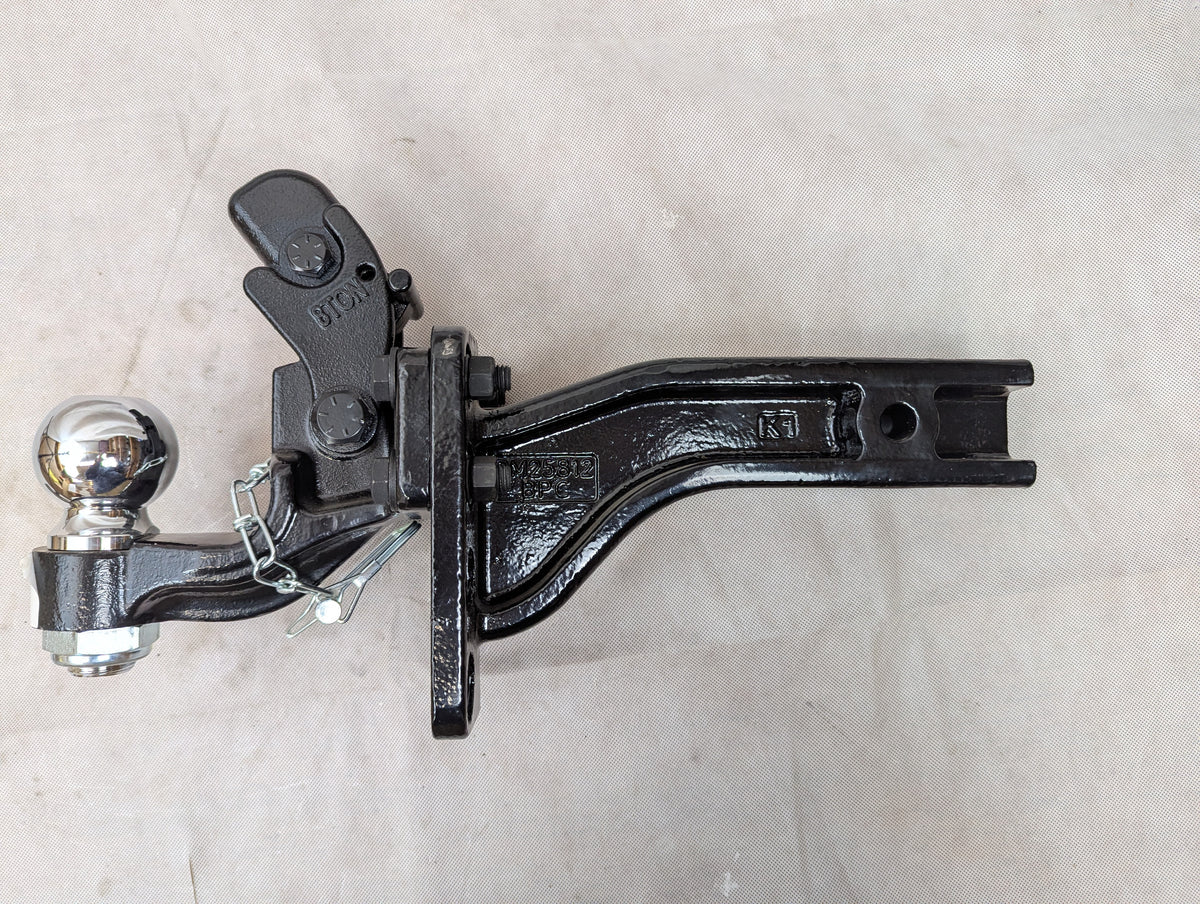 8-Ton Pintle Hitch with 2 5/16" Chrome Ball 10055 with Mounting Plate PM25812 - 2 1/2 shank