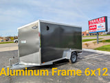 Amerilite Aluminum 6x12 V Nose With Ramp Door Cargo / Enclosed Trailer -Stock# 200182