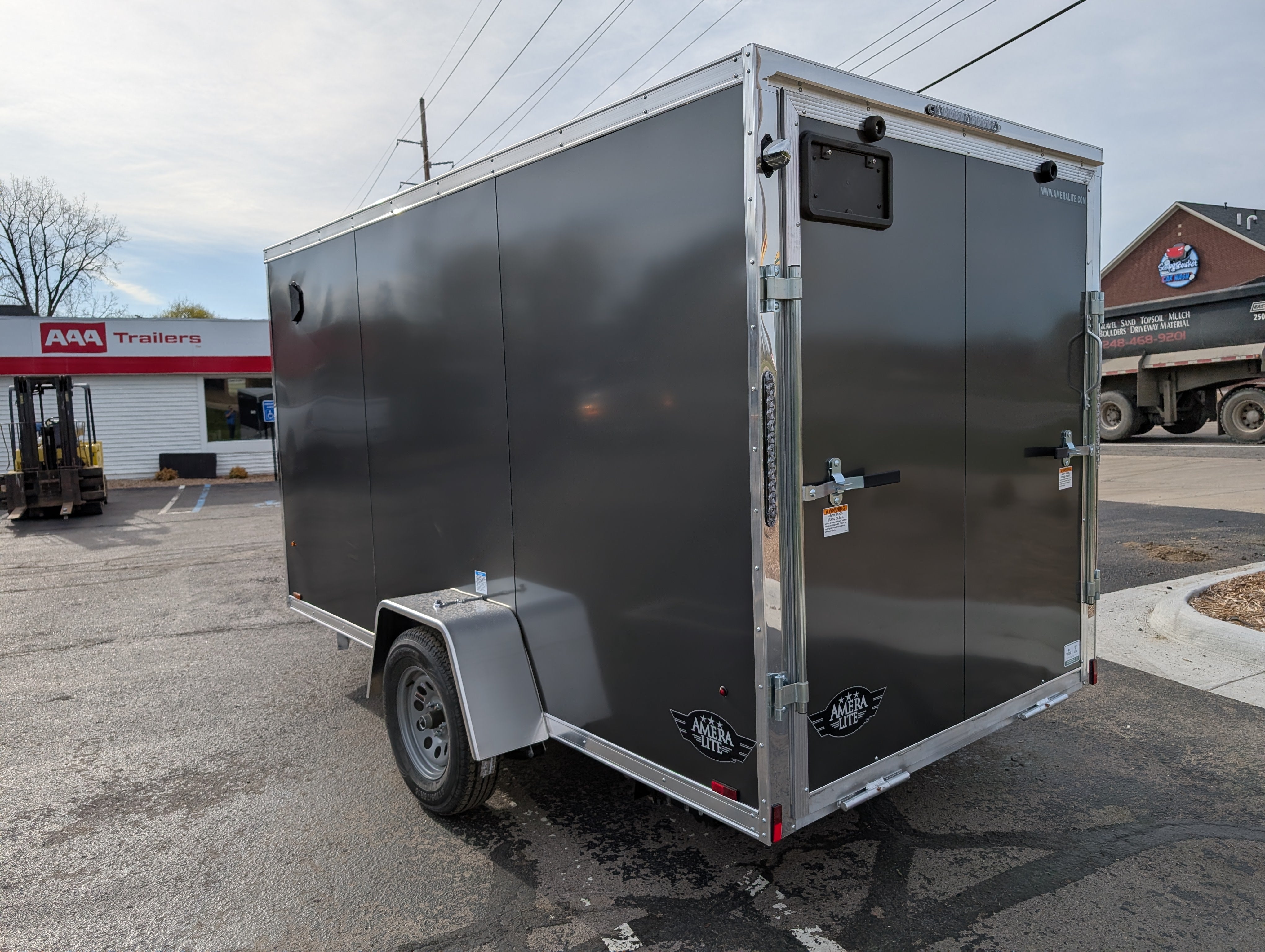 Amerilite Aluminum 6x12 V Nose With Ramp Door Cargo / Enclosed Trailer -Stock# 200182