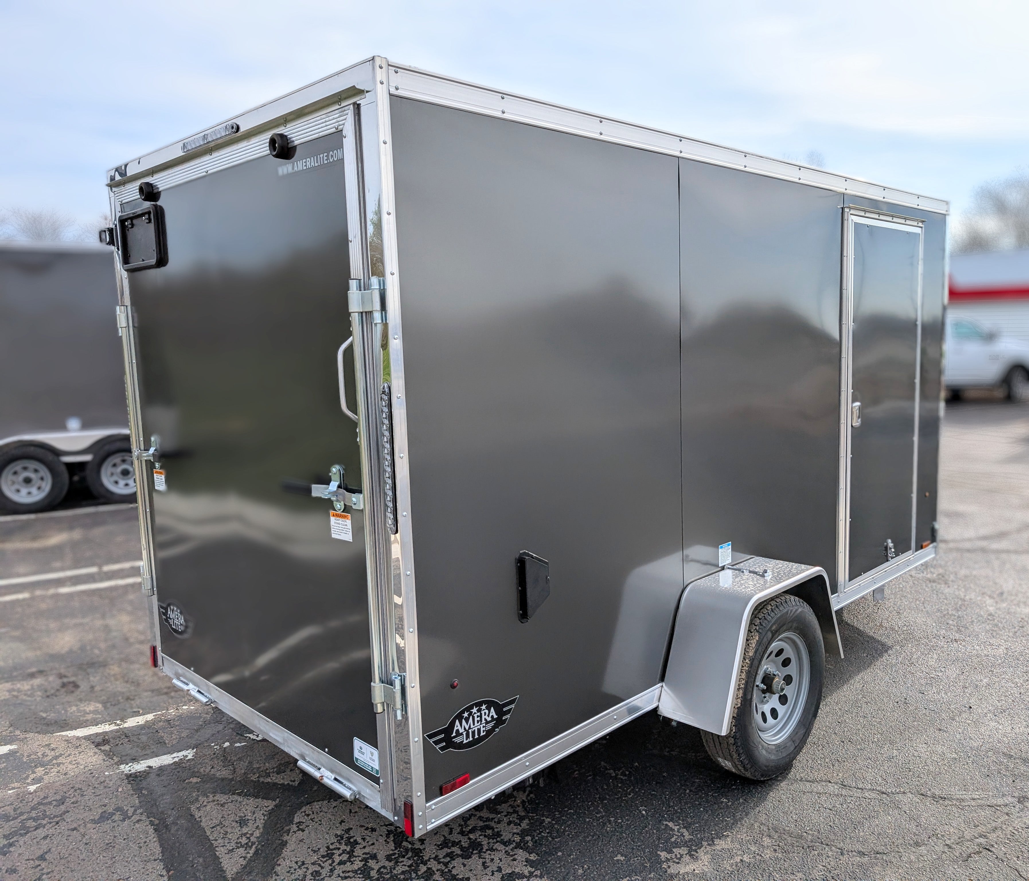 Amerilite Aluminum 6x12 V Nose With Ramp Door Cargo / Enclosed Trailer -Stock# 200182