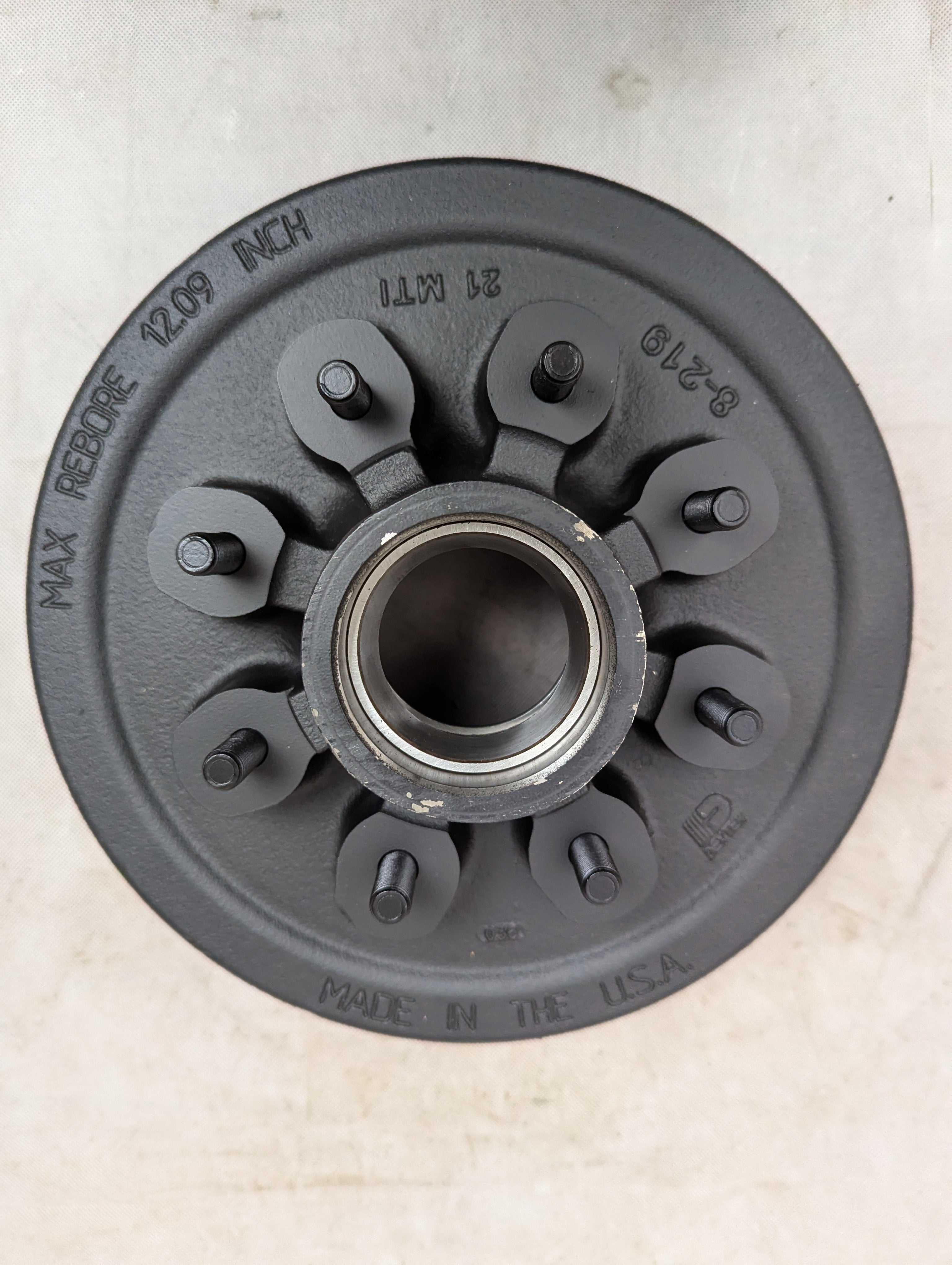 Dexter Hub 8 Lug on 6 1/2" bolt pattern, 12" x 2" Brake Drum 7000lb 1/2-20 Stud 008-219-04