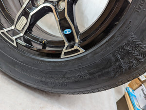 Tamarack ST225/75R15 Trailer Tire with Black Liger Aluminum Wheel - 6 on 5-1/2