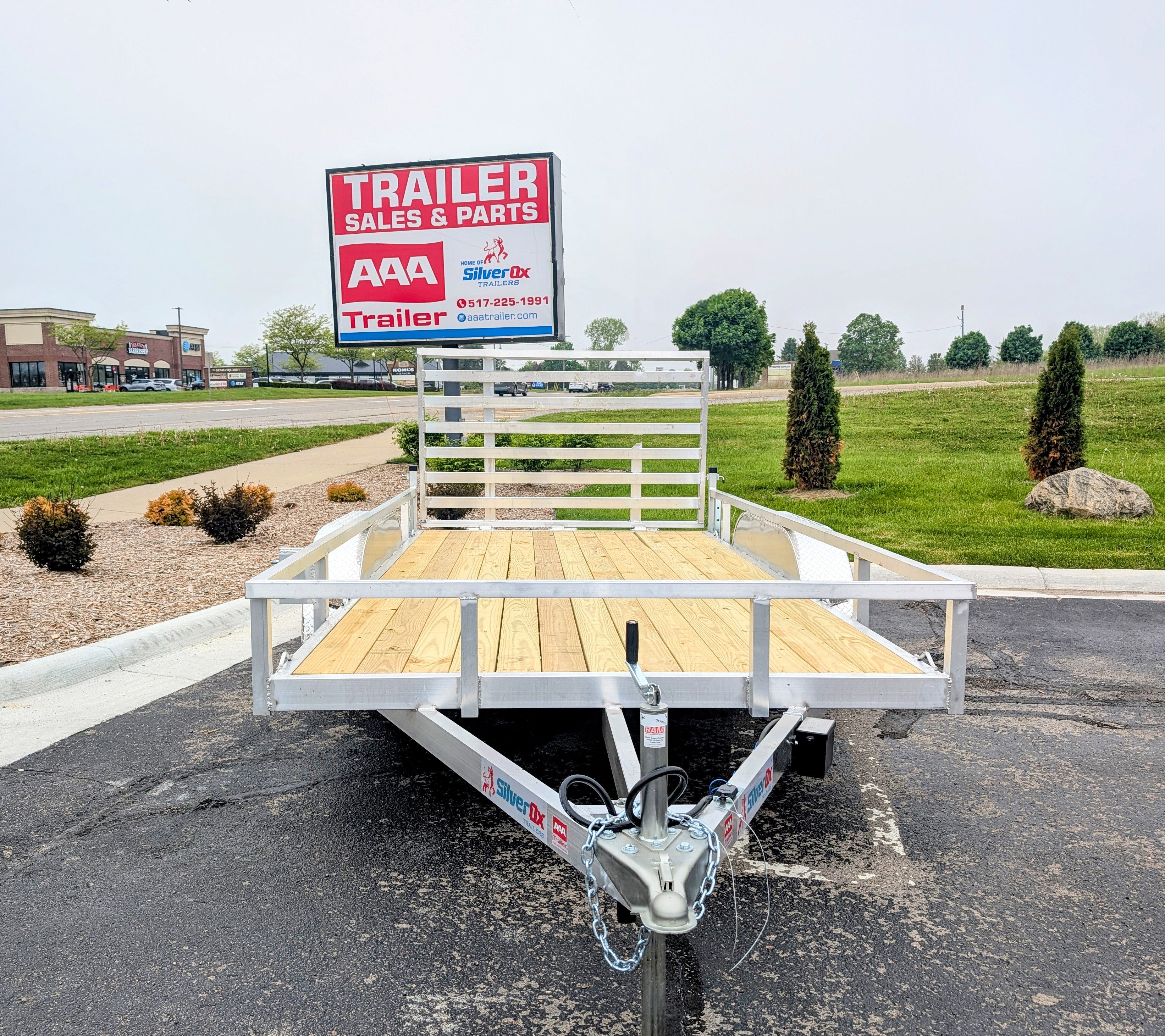 Silver Ox 7x16 Tandem Axle Aluminum Utility Trailer with Heavy Duty Package