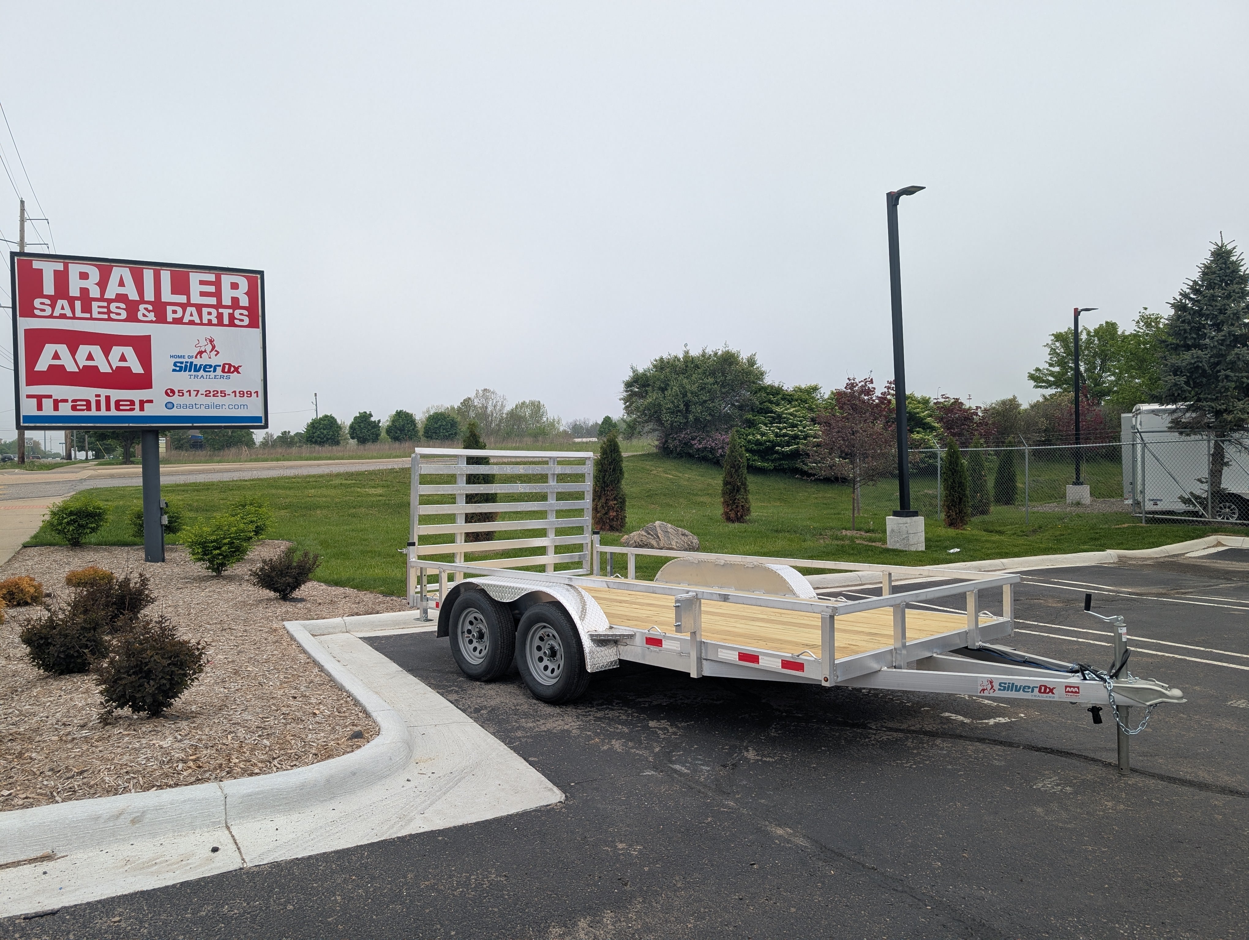 Silver Ox 7x16 Tandem Axle Aluminum Utility Trailer with Heavy Duty Package