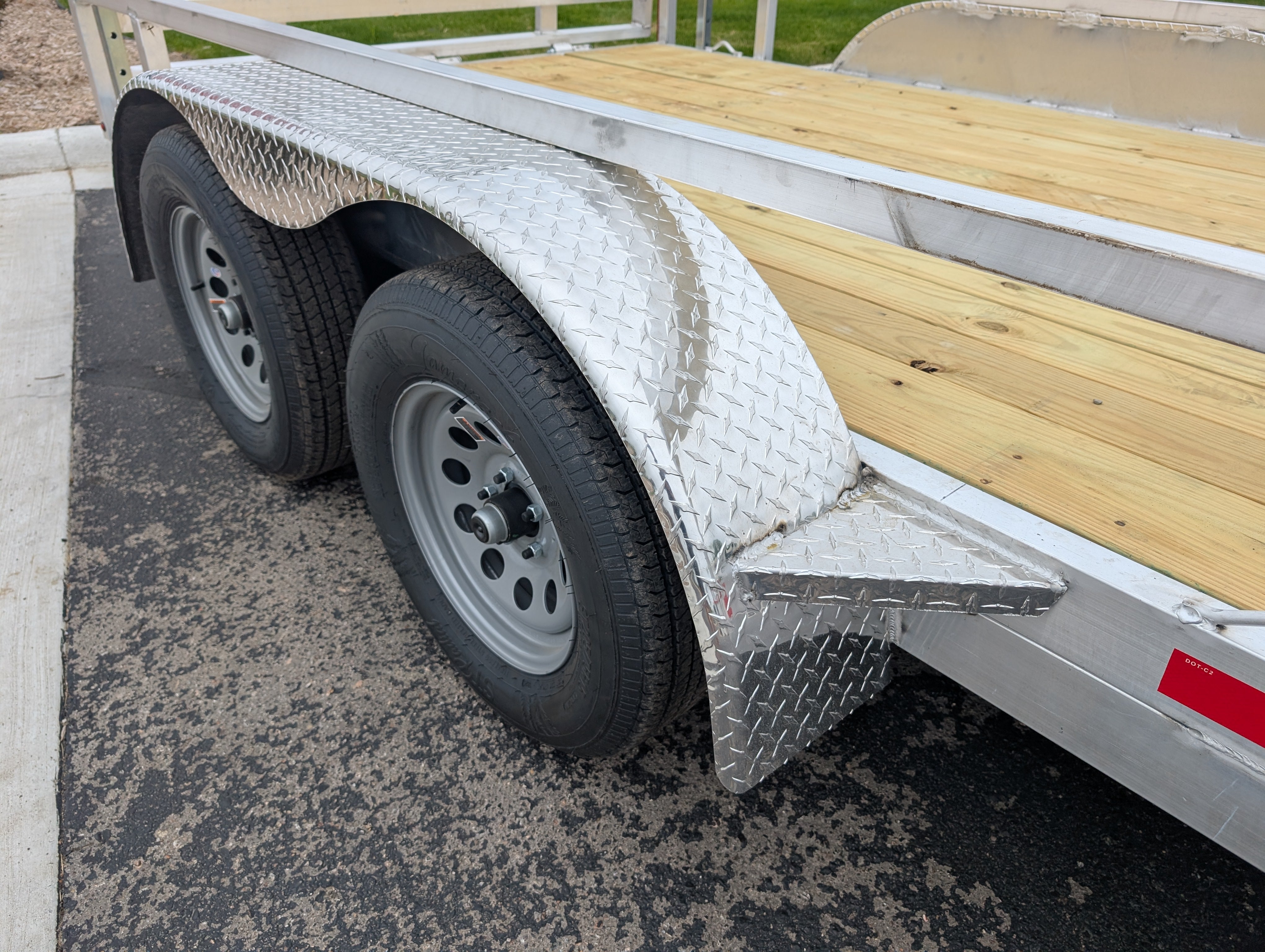 Silver Ox 7x16 Tandem Axle Aluminum Utility Trailer with Heavy Duty Package