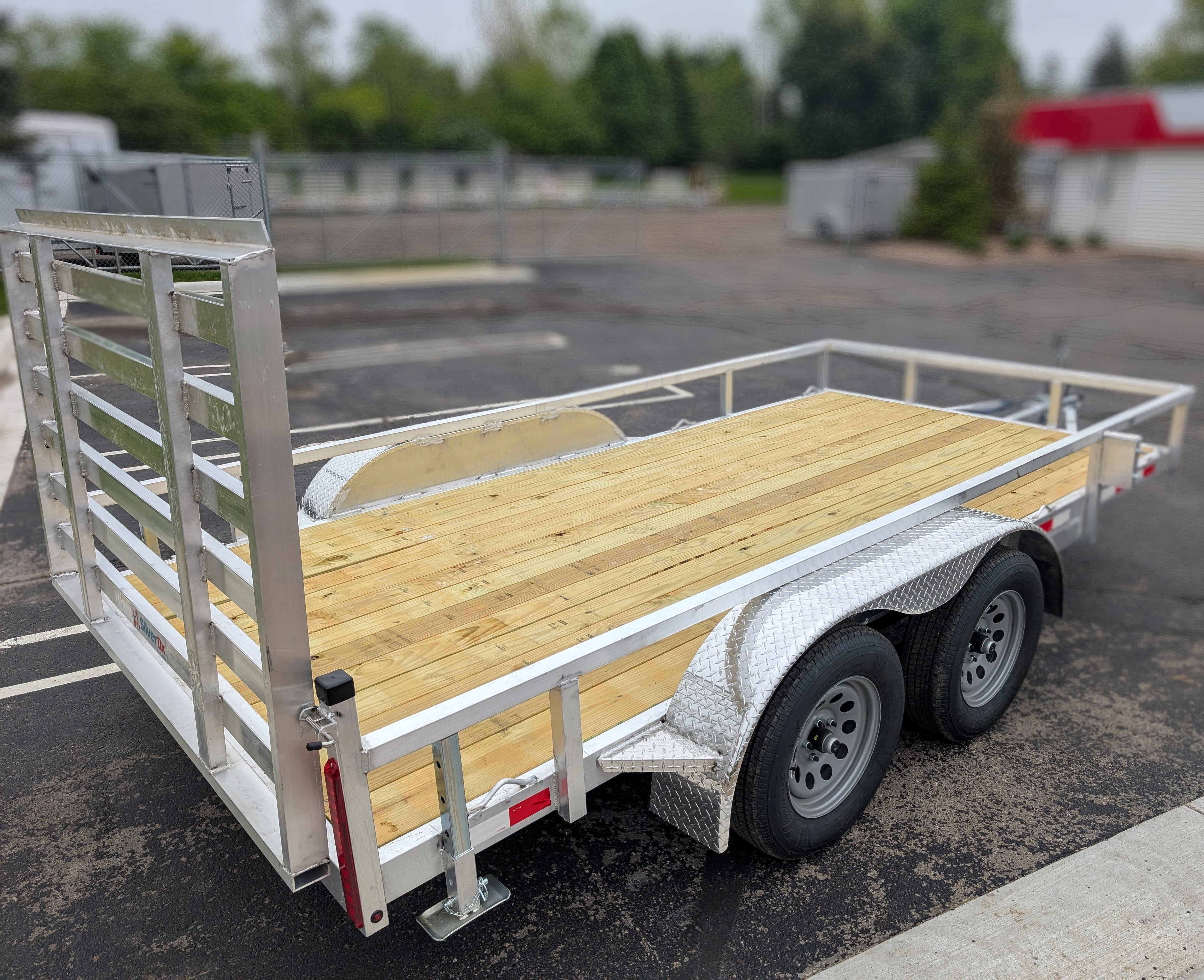 Silver Ox 7x16 Tandem Axle Aluminum Utility Trailer with Heavy Duty Package