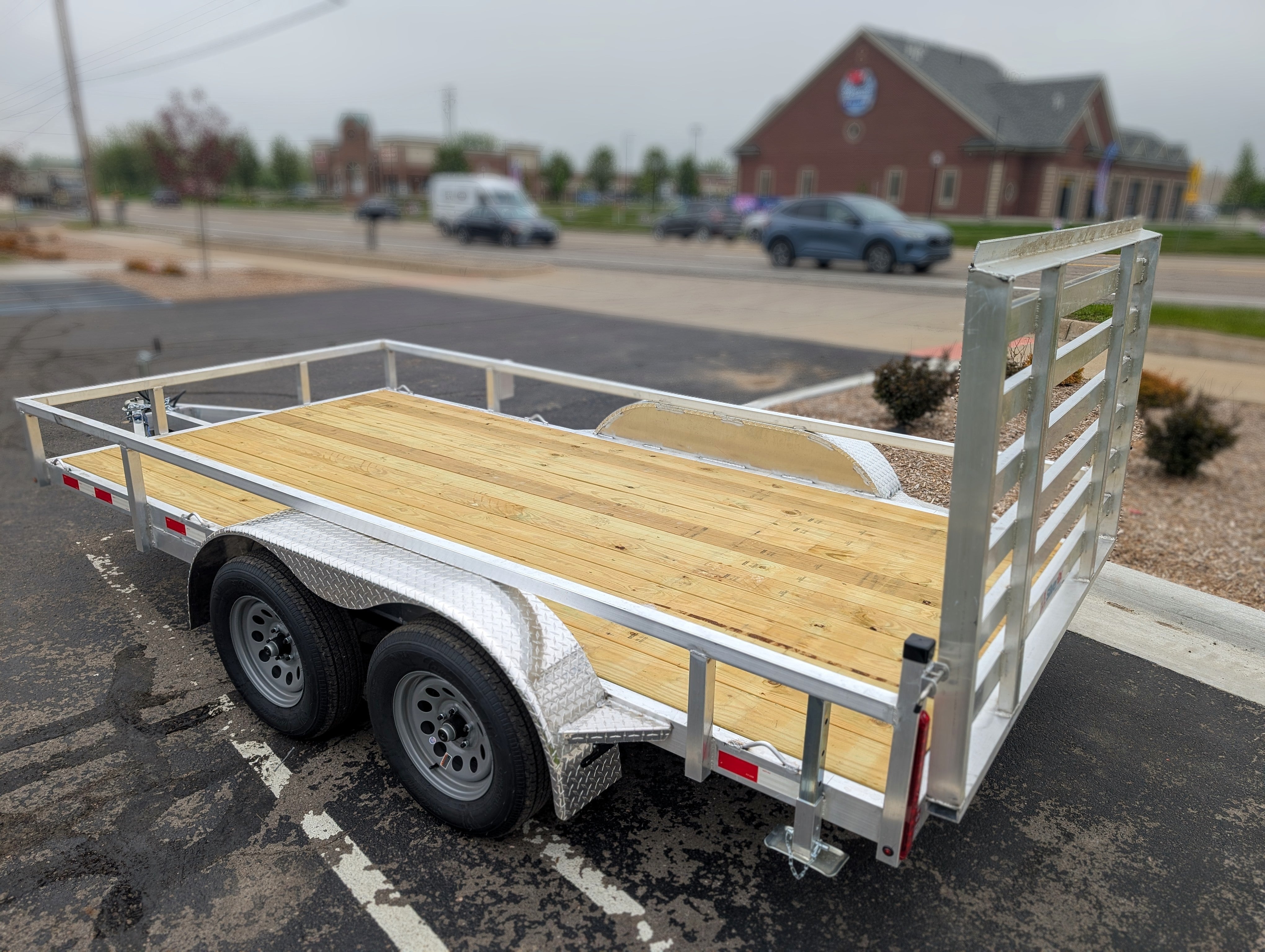 Silver Ox 7x16 Tandem Axle Aluminum Utility Trailer with Heavy Duty Package