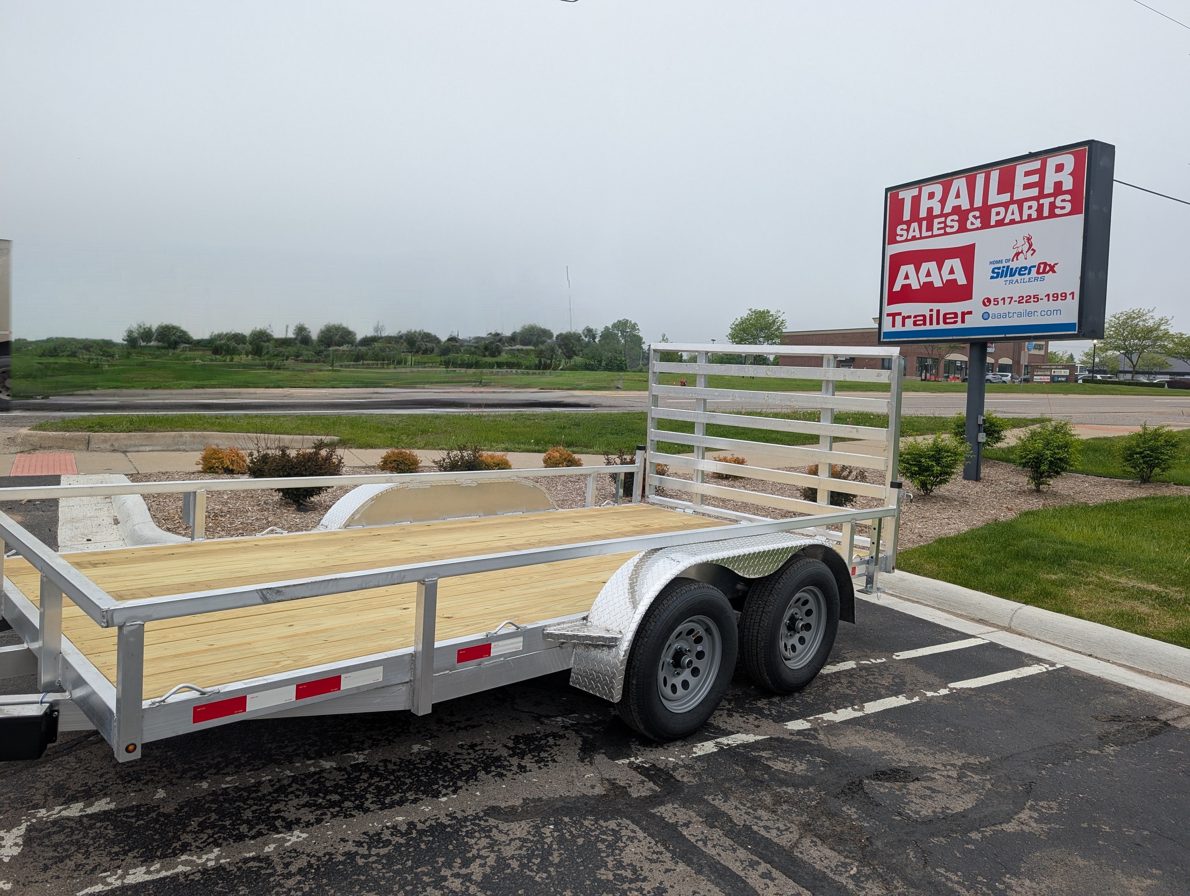 Silver Ox 7x14 Tandem Axle Aluminum Utility Trailer with Heavy Duty Package