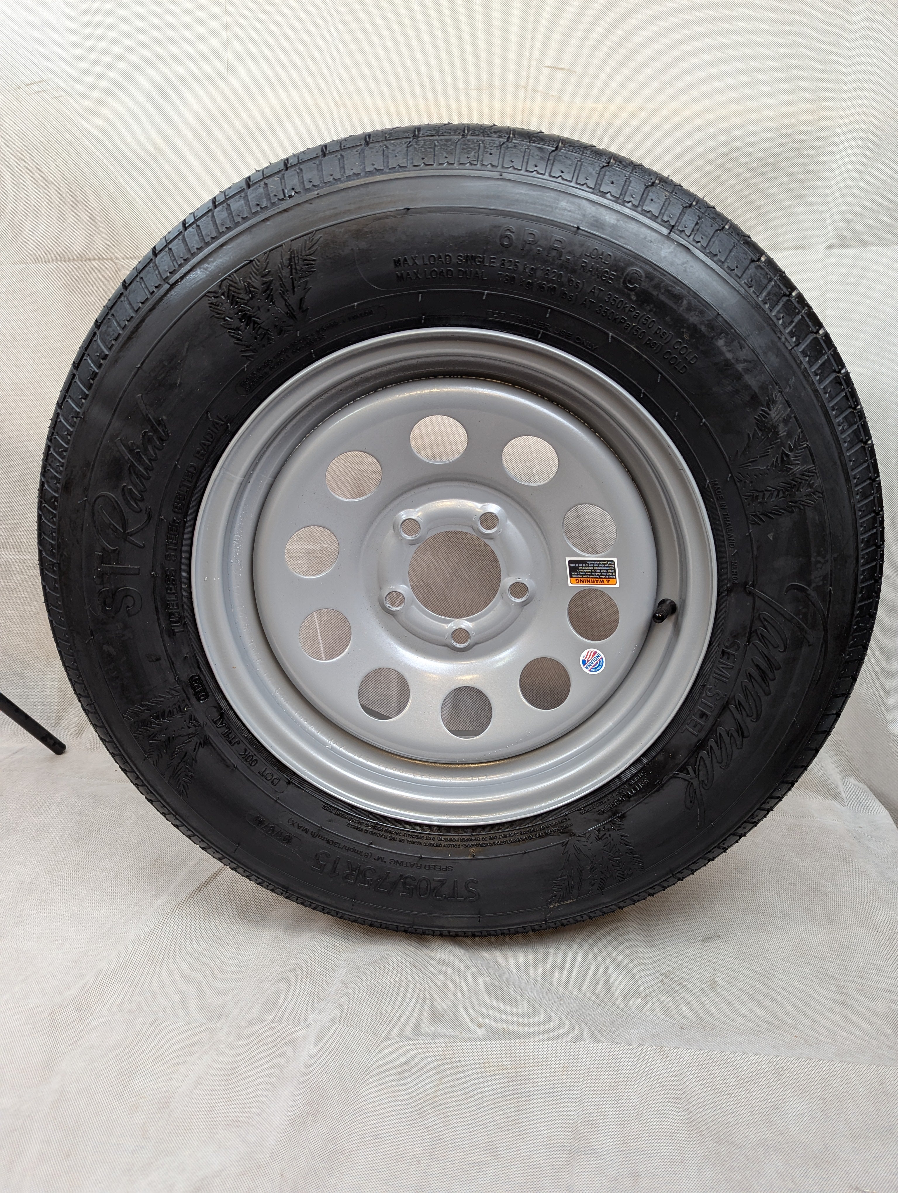 Tamarack ST205/75/15 Load C Gray Mod Wheel 5-4.5 Trailer Wheel and Tire