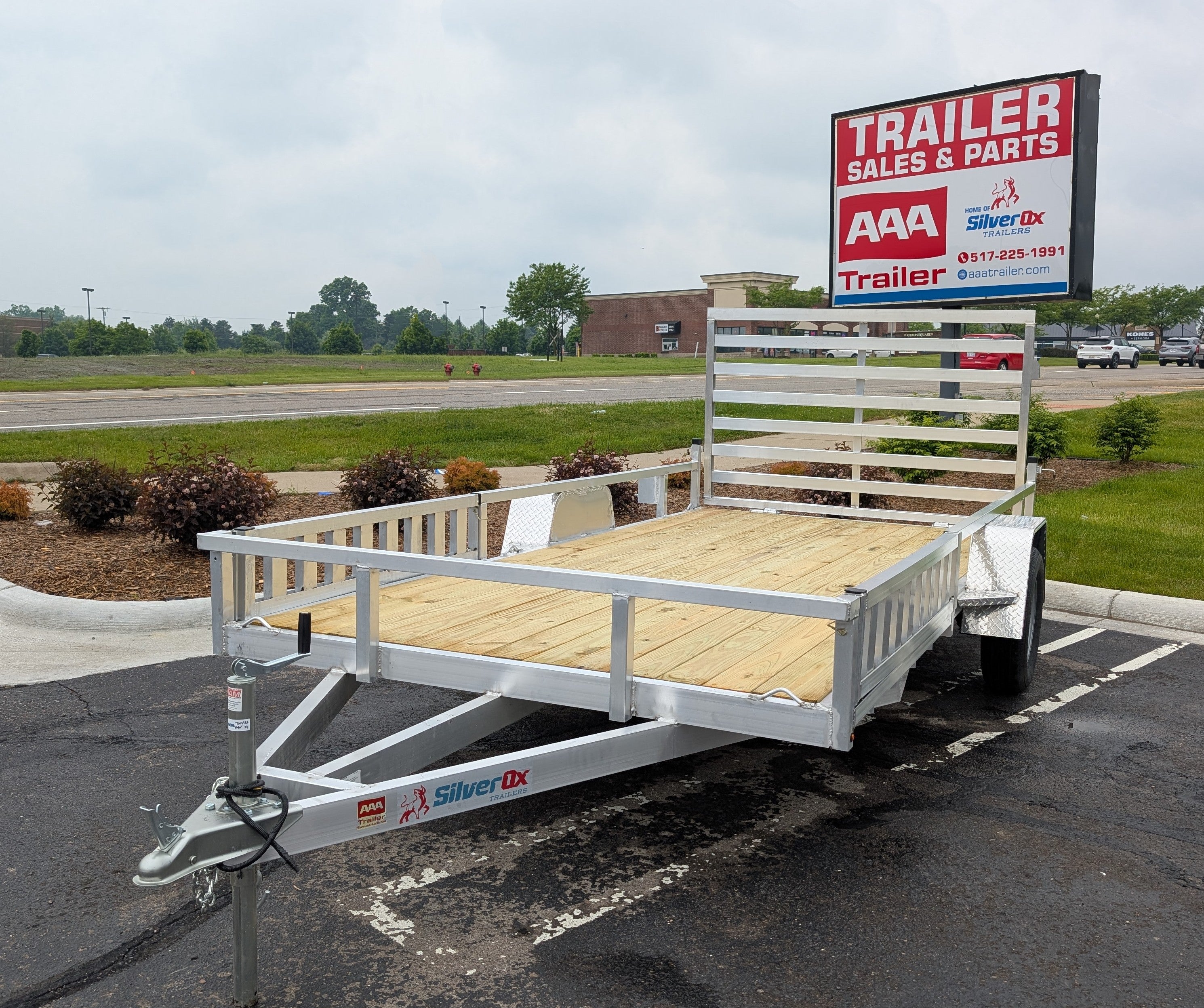 Silver Ox 7x14 Single Axle Aluminum Utility Trailer with ATV Side Ramps