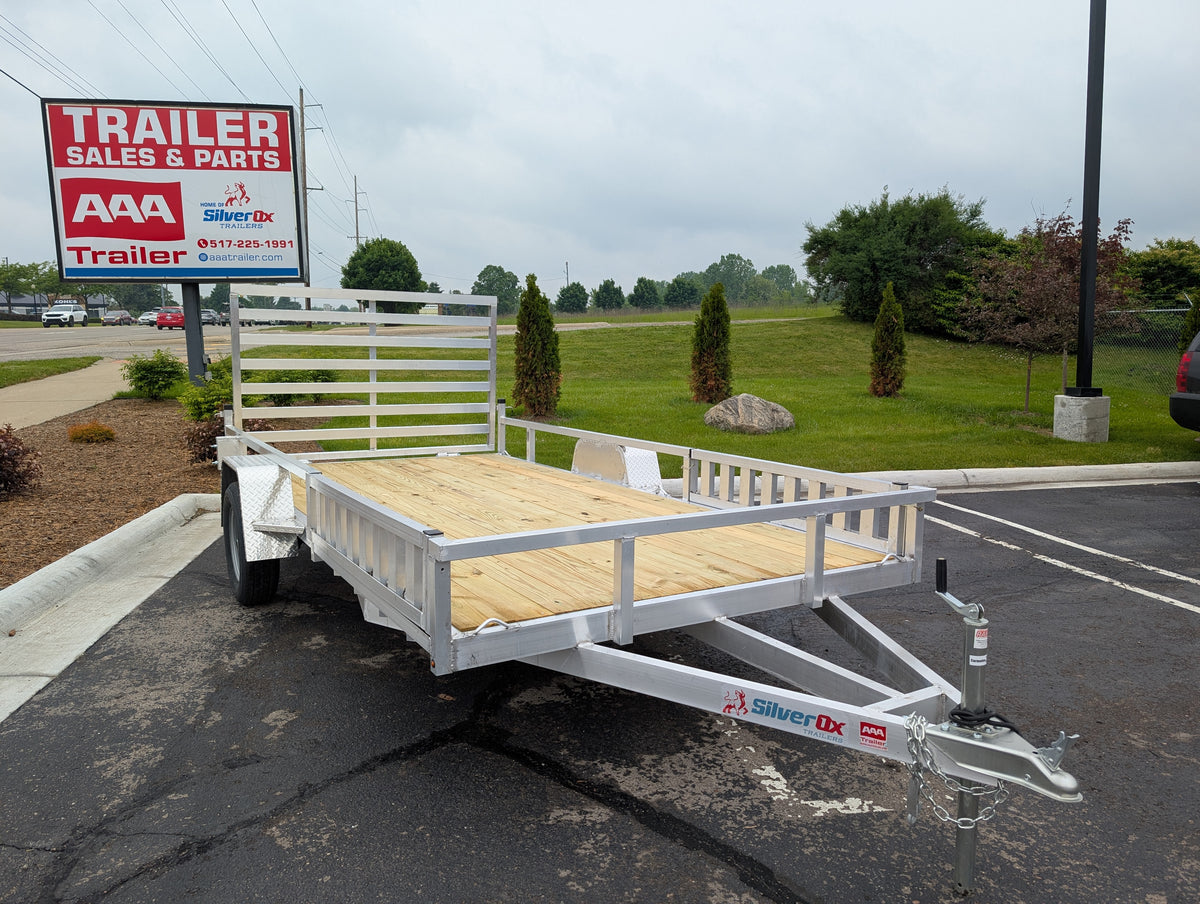 Silver Ox 7x14 Single Axle Aluminum Utility Trailer with ATV Side Ramps