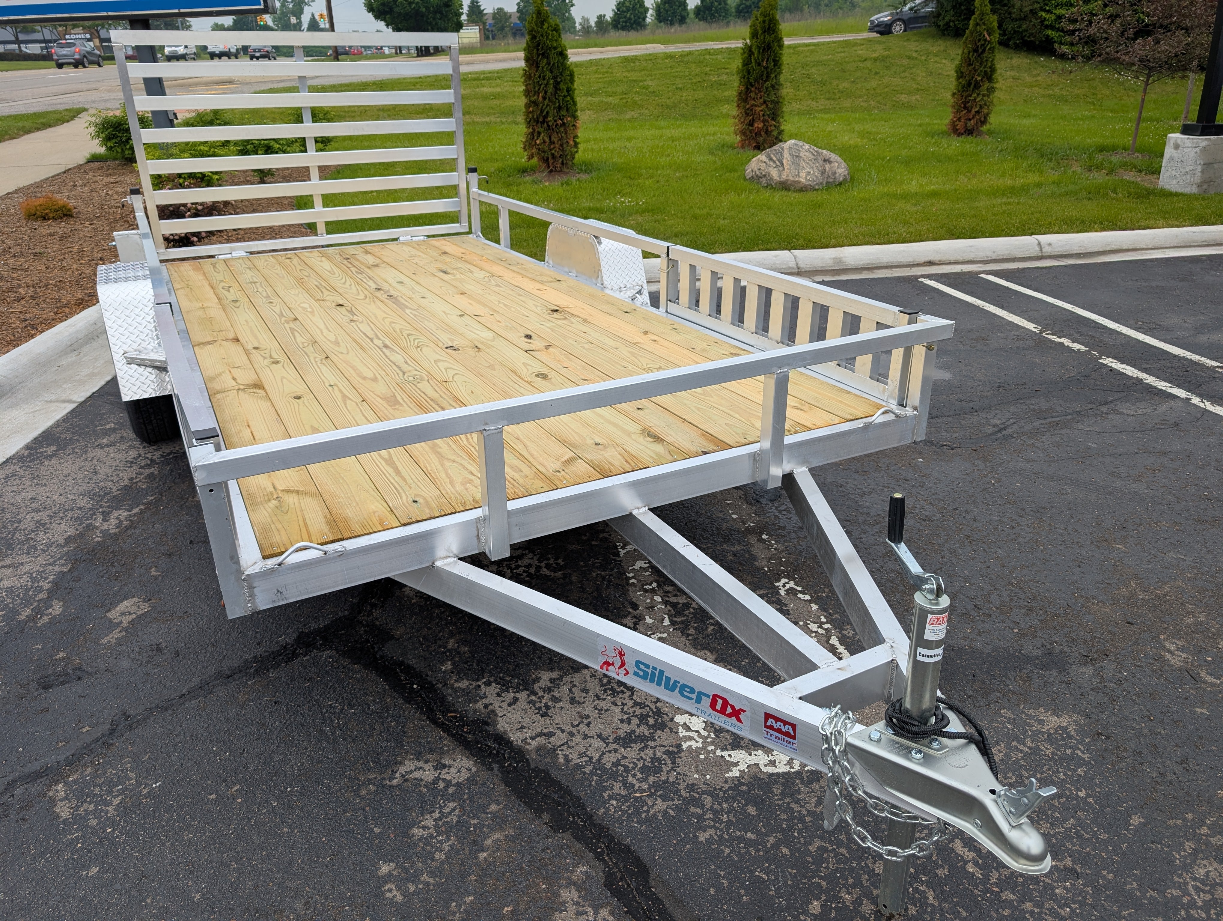 Silver Ox 7x14 Single Axle Aluminum Utility Trailer with ATV Side Ramps