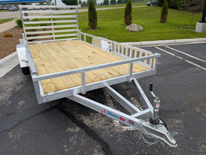 Silver Ox 7x14 Single Axle Aluminum Utility Trailer with ATV Side Ramps